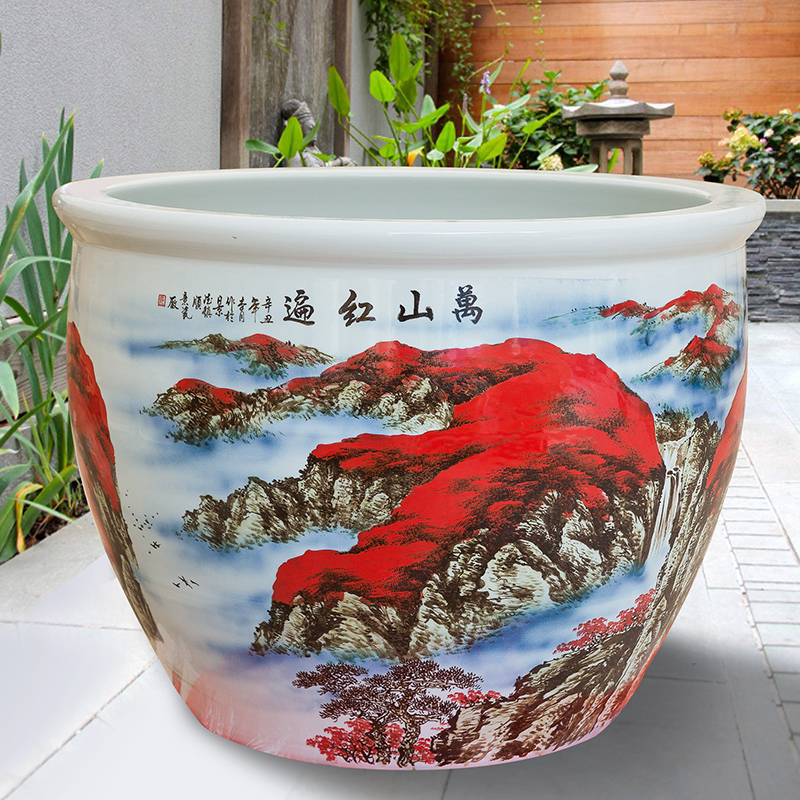 Wholesale Luxury Large Chinese Hand Painted Blue and White Porcelain Ceramic Flower Pots Planter