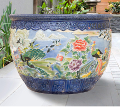 Wholesale Luxury Large Chinese Hand Painted Blue and White Porcelain Ceramic Flower Pots Planter