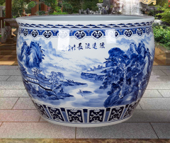 Wholesale Luxury Large Chinese Hand Painted Blue and White Porcelain Ceramic Flower Pots Planter