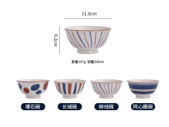 Japanese tableware blue and white porcelain dinner bowls 4.5"8"