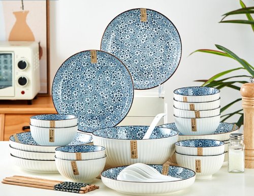 Japanese tableware blue and white porcelain dinner bowls 4.5" 6"7"8"