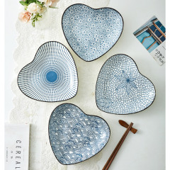 Japanese tableware blue and white porcelain dinner bowls 8"