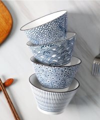 Japanese tableware blue and white porcelain dinner bowls 5" 8"