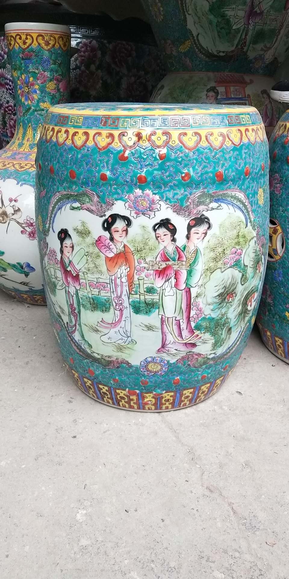 Factory Direct Solid Color Chinese Porcelain Ceramic Stool Garden Seats