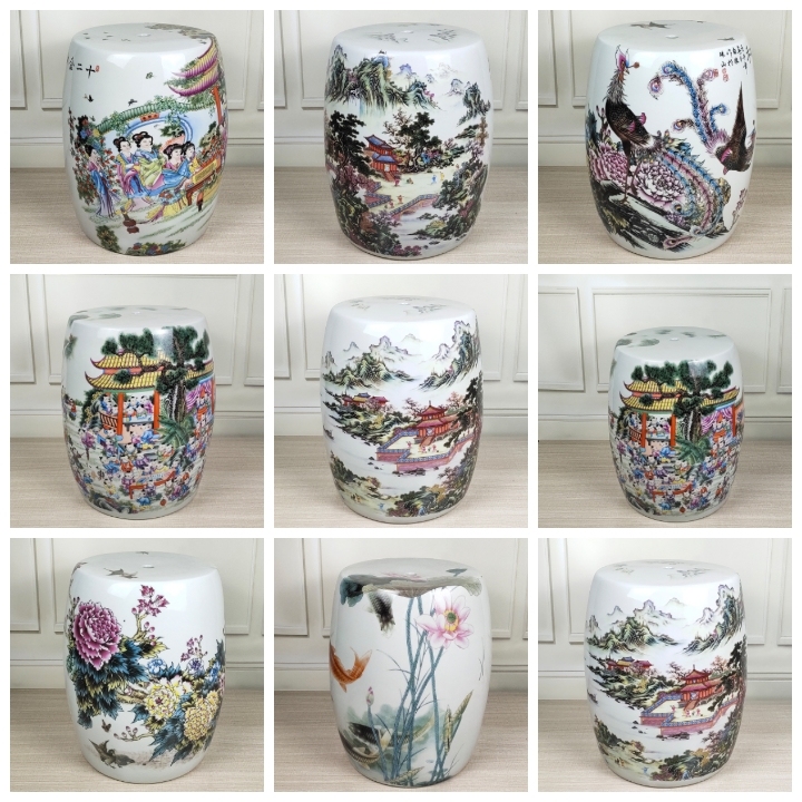 Factory Direct Solid Color Chinese Porcelain Ceramic Stool Garden Seats