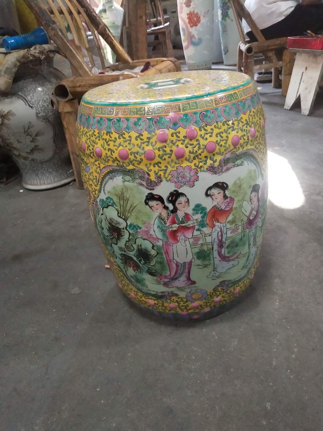 Factory Direct Solid Color Chinese Porcelain Ceramic Stool Garden Seats
