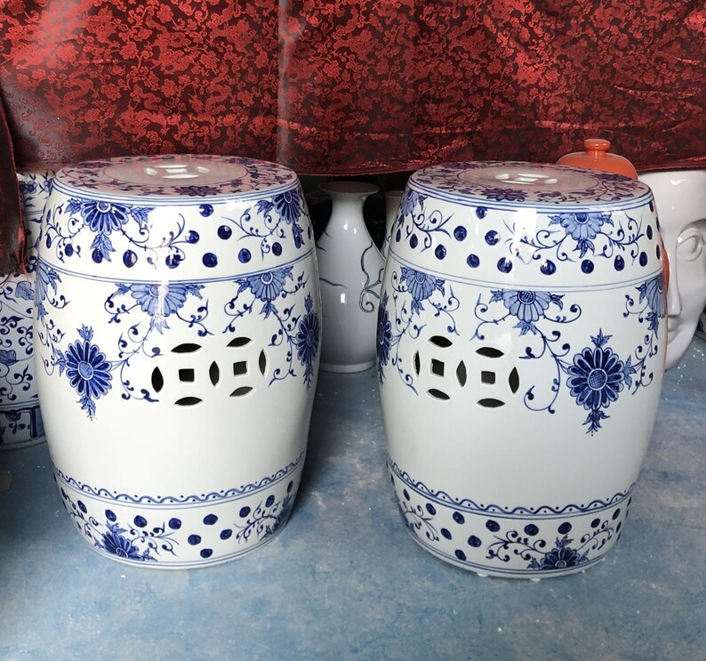 Factory Direct Solid Color Chinese Porcelain Ceramic Stool Garden Seats