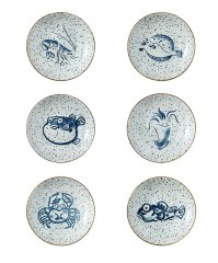 Japanese tableware blue and white porcelain dinner bowls 5"