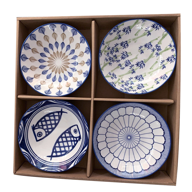 Japanese tableware blue and white porcelain dinner bowls 4.5"5"