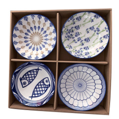 Japanese tableware blue and white porcelain dinner bowls 4.5"5"