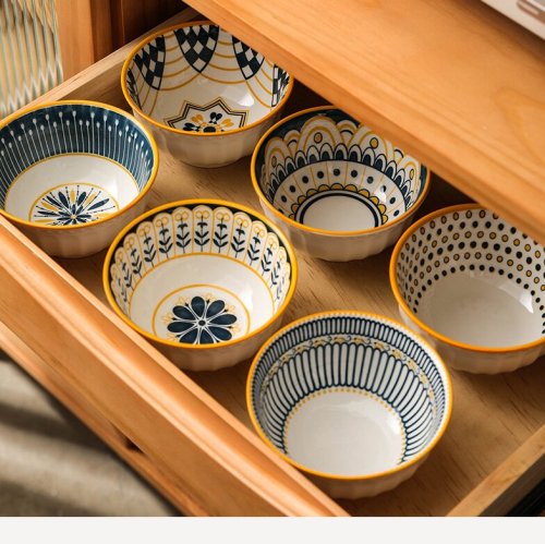 Japanese tableware blue and white porcelain dinner bowls 5"