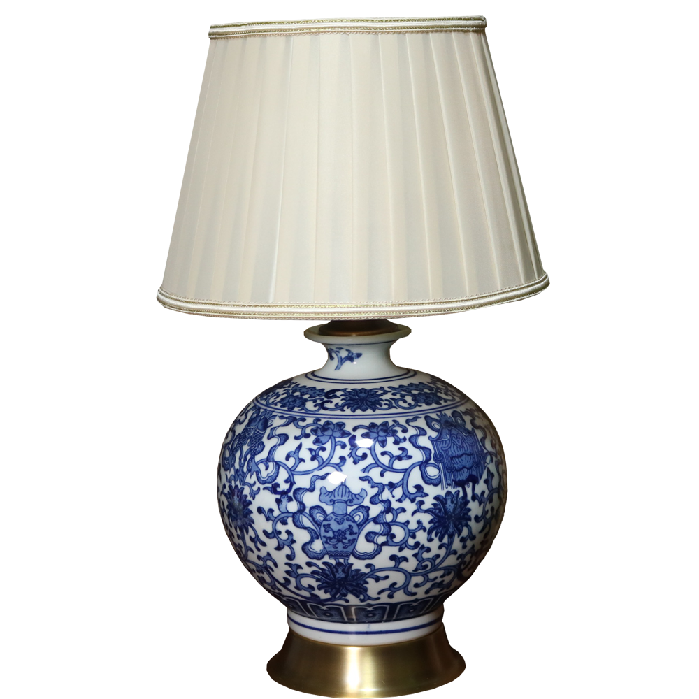 Factory Direct Jingdezhen Blue and White Porcelain Table Lamps for Living Room