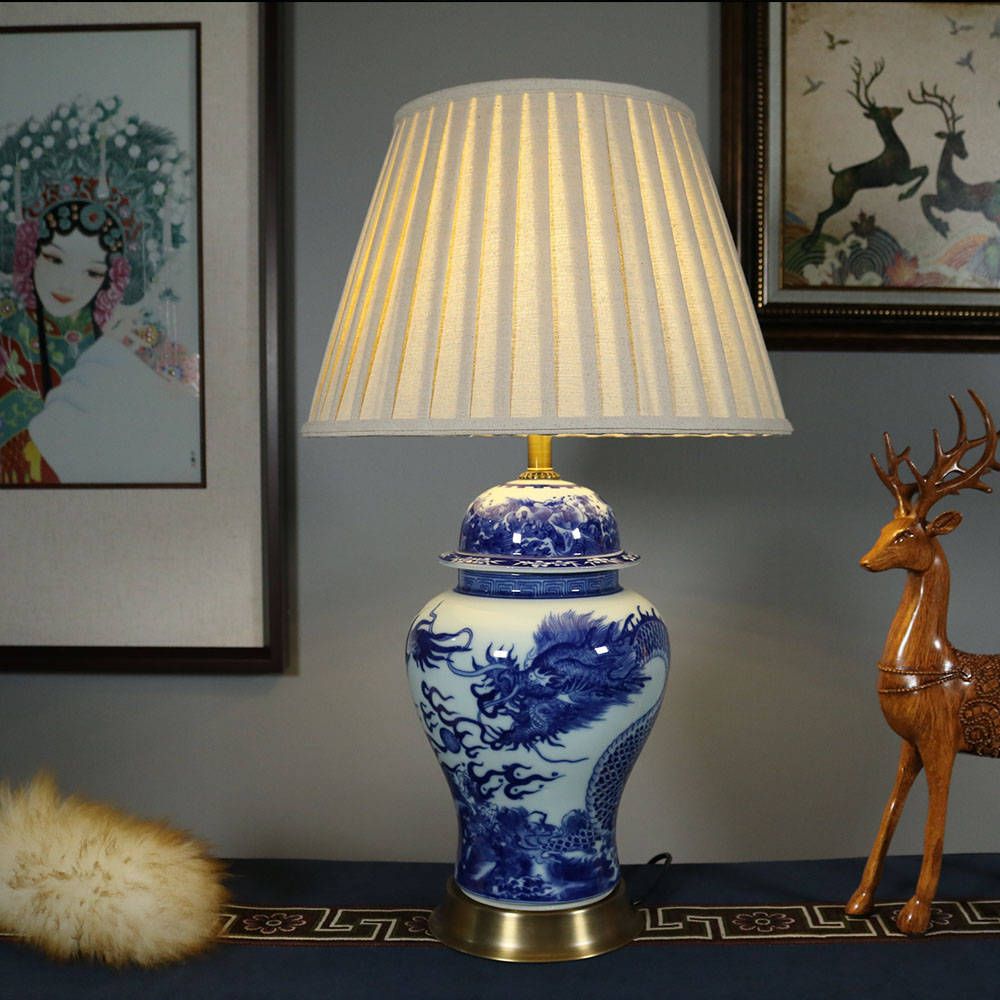 Factory Direct Jingdezhen Blue and White Porcelain Table Lamps for Living Room