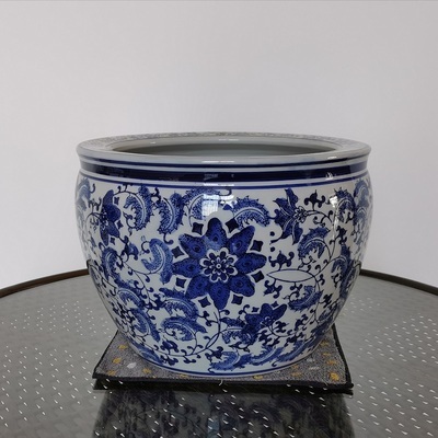 Wholesale Luxury Large Chinese Hand Painted Blue and White Porcelain Ceramic Flower Pots Planter