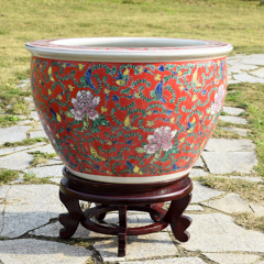 Retail Big Size Porcelain Multicolor Ceramic Plant Pots and Fish Pot for Garden Outdoor