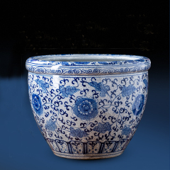 Wholesale Luxury Large Jingdezhen Hand Painted Blue and White Porcelain Ceramic Flower Pots Planter for Indoor and Outdoor