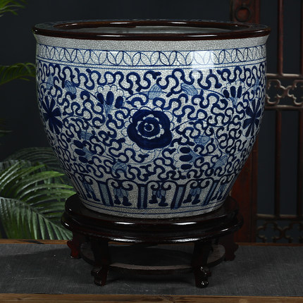 Retail Luxury Big Size Hand Painted Blue and White Porcelain Ceramic Flower Pots Plant Pot for Indoor and Garden Outdoor