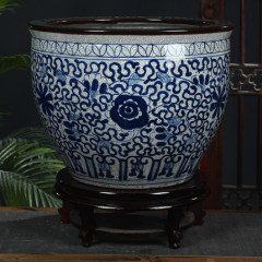 Retail Luxury Big Size Hand Painted Blue and White Porcelain Ceramic Flower Pots Plant Pot for Indoor and Garden Outdoor