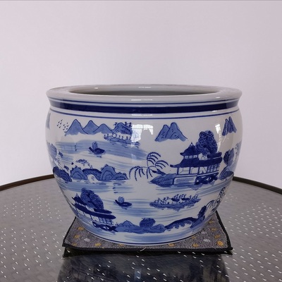 Wholesale Luxury Large Chinese Hand Painted Blue and White Porcelain Ceramic Flower Pots Planter
