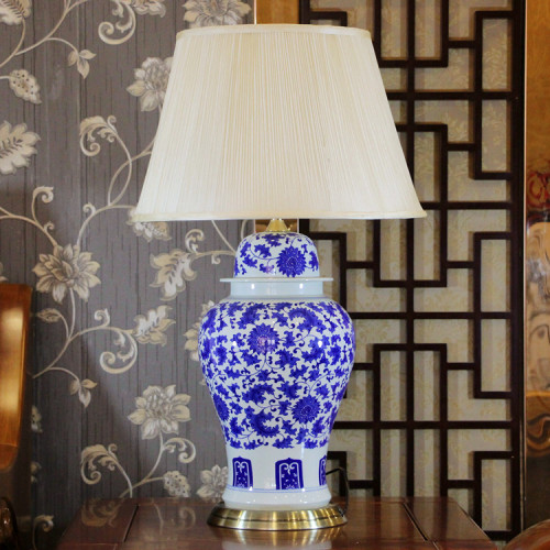 Factory Direct Jingdezhen Blue and White Porcelain Table Lamps for Living Room