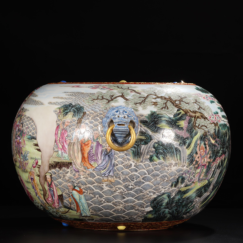 Antique Qing Qianlong Dynasty Ceramic Yellow Ground Heavy Famille Rose Porcelain Vase for Collection
