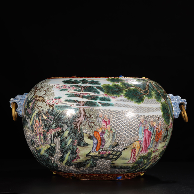 Antique Qing Qianlong Dynasty Ceramic Yellow Ground Heavy Famille Rose Porcelain Vase for Collection