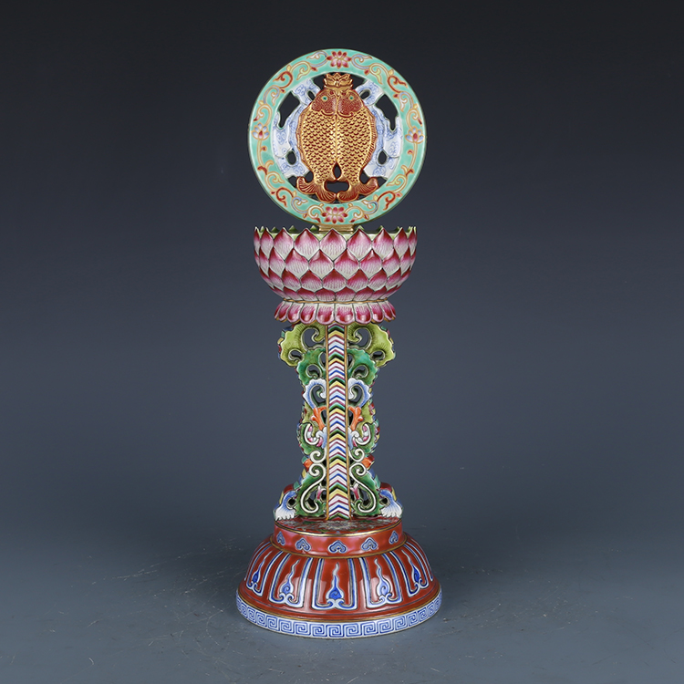 Antique Qing Qianlong Dynasty Ceramic Yellow Ground Heavy Famille Rose Porcelain Vase for Collection