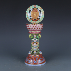 Antique Qing Qianlong Dynasty Ceramic Yellow Ground Heavy Famille Rose Porcelain Vase for Collection