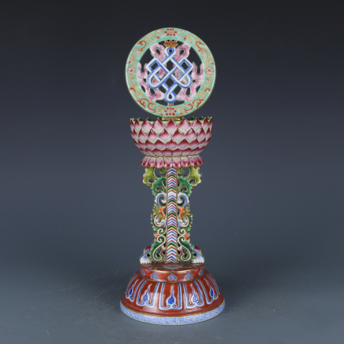 Antique Qing Qianlong Dynasty Ceramic Yellow Ground Heavy Famille Rose Porcelain Vase for Collection