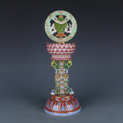 Antique Qing Qianlong Dynasty Ceramic Yellow Ground Heavy Famille Rose Porcelain Vase for Collection