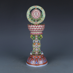 Antique Qing Qianlong Dynasty Ceramic Yellow Ground Heavy Famille Rose Porcelain Vase for Collection