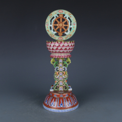 Antique Qing Qianlong Dynasty Ceramic Yellow Ground Heavy Famille Rose Porcelain Vase for Collection