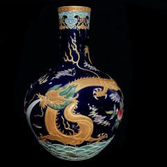 Antique Qing Qianlong Dynasty Ceramic Yellow Ground Heavy Famille Rose Porcelain Vase for Collection