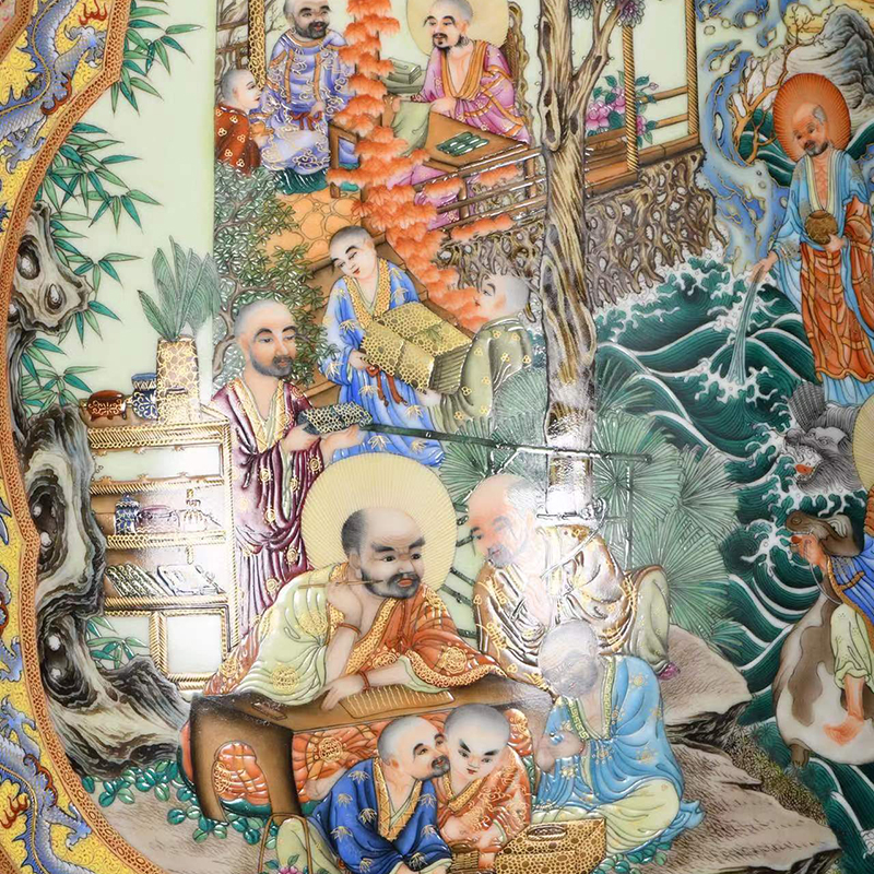 Antique Qing Qianlong Dynasty Ceramic Yellow Ground Heavy Famille Rose Porcelain Vase for Collection