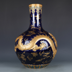Antique Qing Qianlong Dynasty Ceramic Yellow Ground Heavy Famille Rose Porcelain Vase for Collection