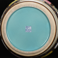 Antique Qing Qianlong Dynasty Ceramic Yellow Ground Heavy Famille Rose Porcelain Vase for Collection