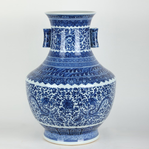 Antique Qing Qianlong Dynasty Ceramic Yellow Ground Heavy Famille Rose Porcelain Vase for Collection