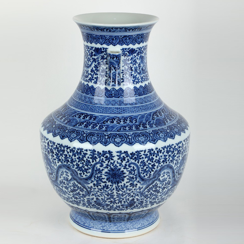 Antique Qing Qianlong Dynasty Ceramic Yellow Ground Heavy Famille Rose Porcelain Vase for Collection