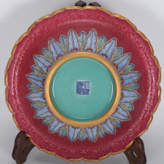 Antique Qing Qianlong Dynasty Ceramic Yellow Ground Heavy Famille Rose Porcelain Vase for Collection