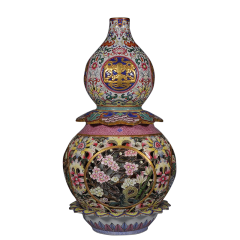 Antique Qing Qianlong Dynasty Ceramic Yellow Ground Heavy Famille Rose Porcelain Vase for Collection