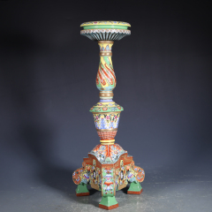 Antique Qing Qianlong Dynasty Ceramic Yellow Ground Heavy Famille Rose Porcelain Vase for Collection