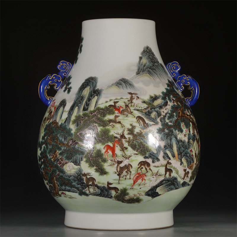 Antique Qing Qianlong Dynasty Ceramic Yellow Ground Heavy Famille Rose Porcelain Vase for Collection