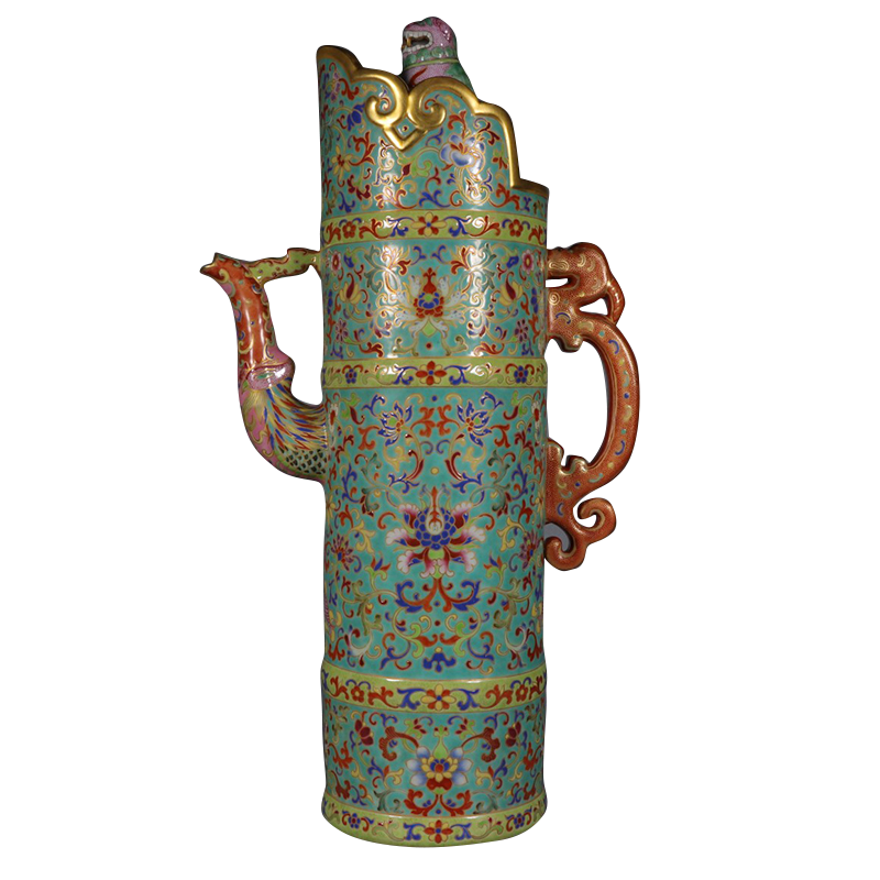 Antique Qing Qianlong Dynasty Ceramic Yellow Ground Heavy Famille Rose Porcelain Vase for Collection