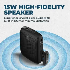 WB005 15W Portable Voice Amplifier with Wireless Lavalier Microphone | WinBridge