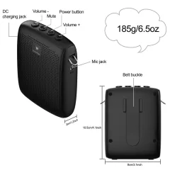 WB002 15W Bluetooth Wireless Voice Amplifier – Portable PA System with Headset Mic | WinBridge