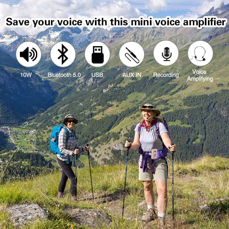 S208 10W Mini Voice Amplifier – Portable Rechargeable PA System with Wired Headset | WinBridge