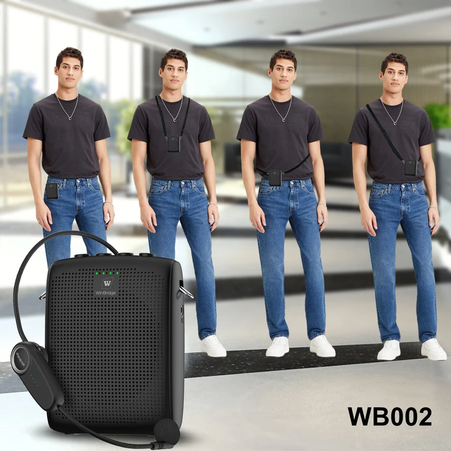 WB002 15W Bluetooth Wireless Voice Amplifier – Portable PA System with Headset Mic | WinBridge