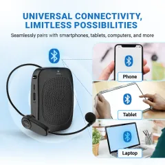 C002 15W Bluetooth Voice Amplifier with Wireless Headset Microphone | WinBridge