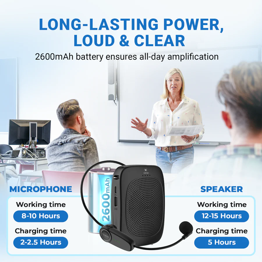 C002 15W Bluetooth Voice Amplifier with Wireless Headset Microphone | WinBridge