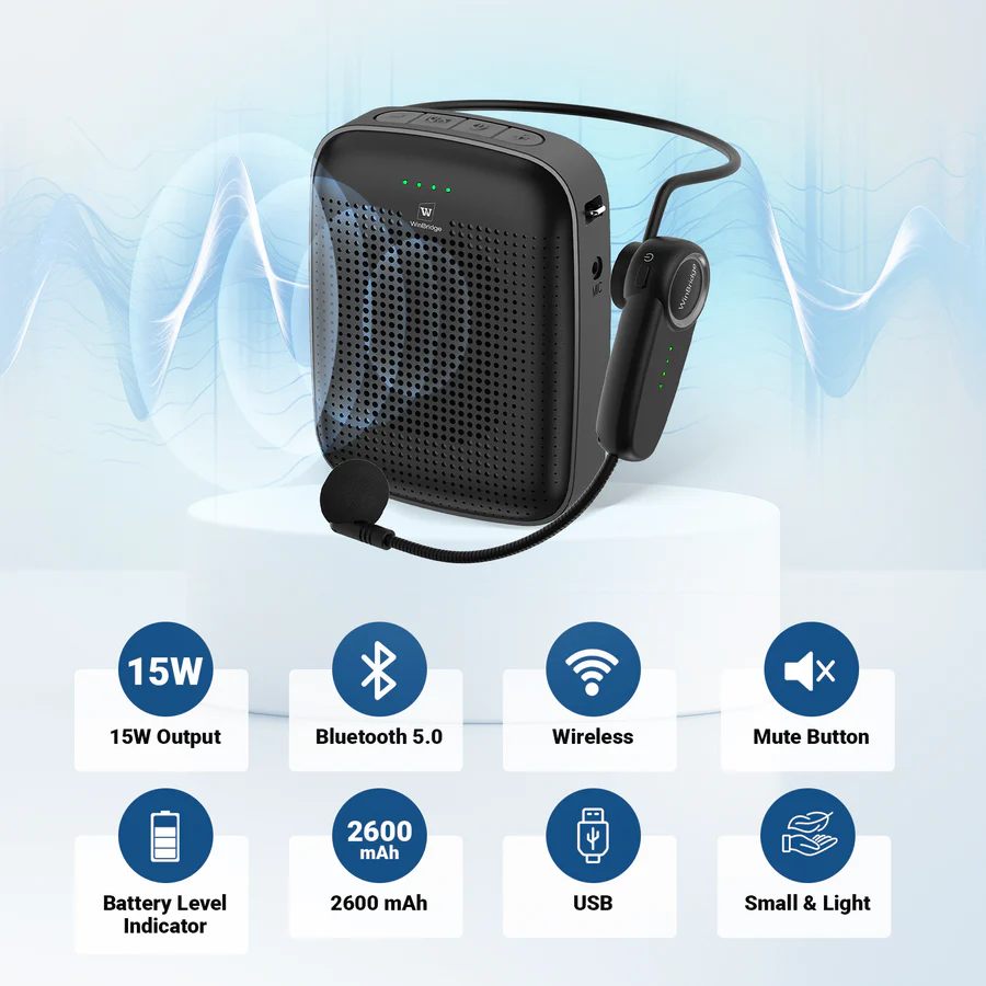 A002 15W Bluetooth Voice Amplifier with Wireless Headset Microphone | WinBridge